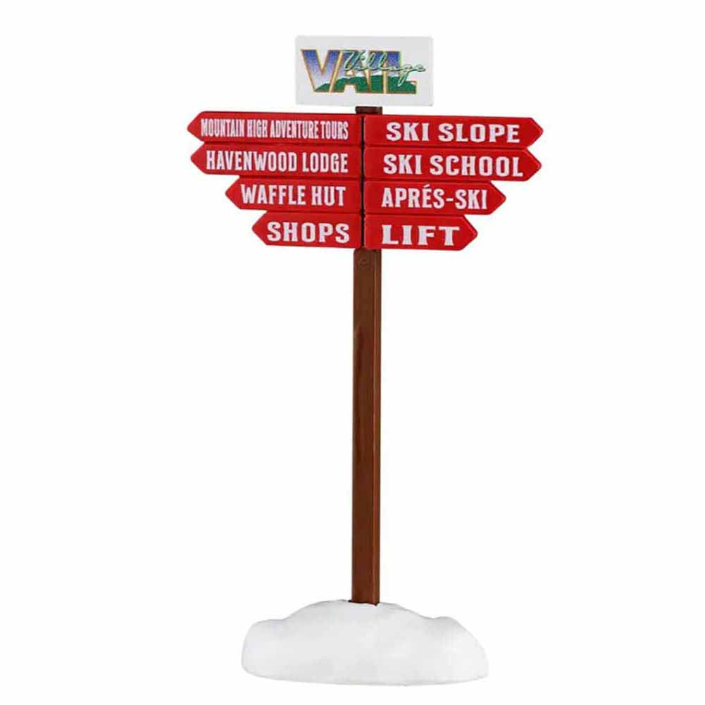 Ski Slope Sign Vail Village Lemax Cod 64645 1
