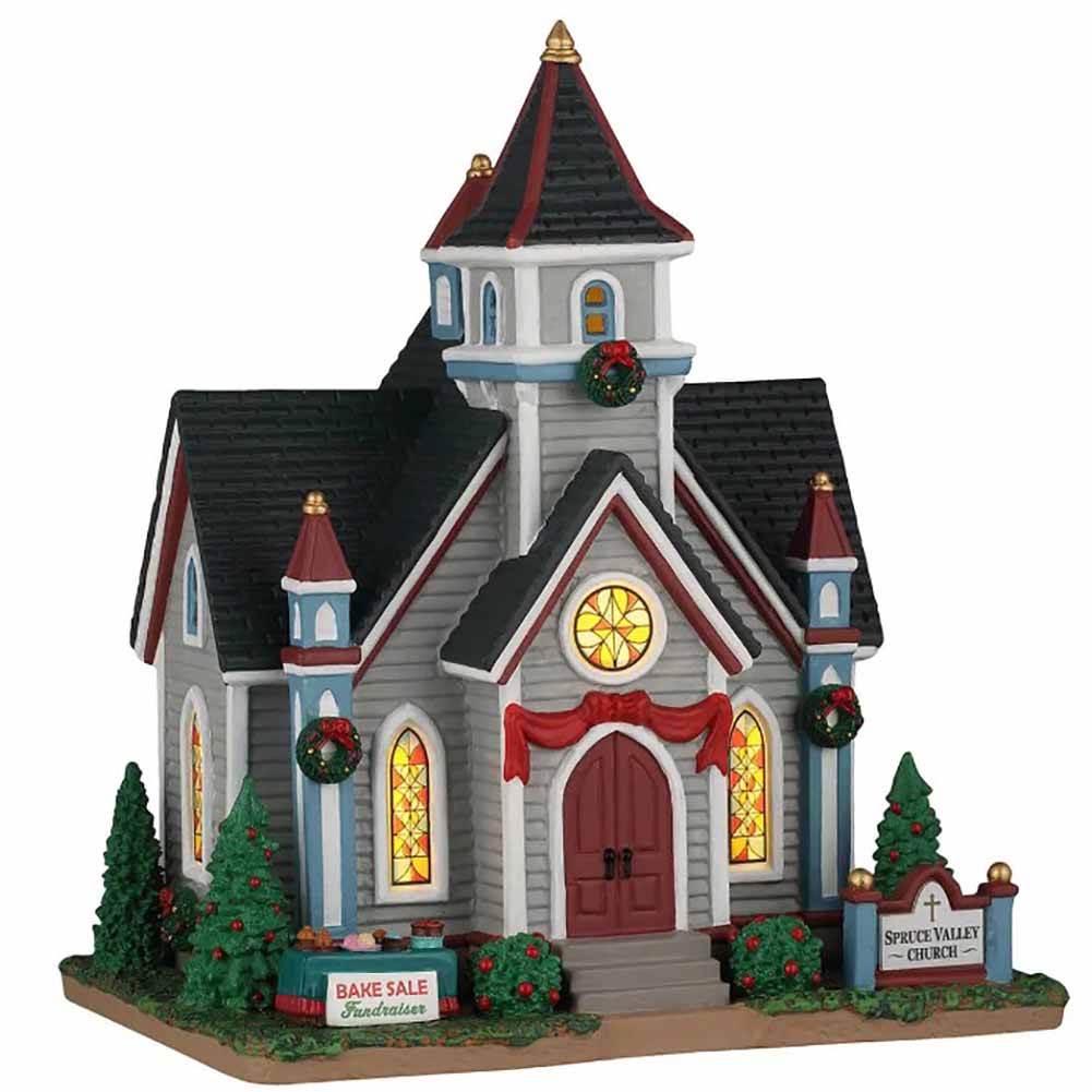 Spruce Valley Church Caddington Lemax Cod 65553 1