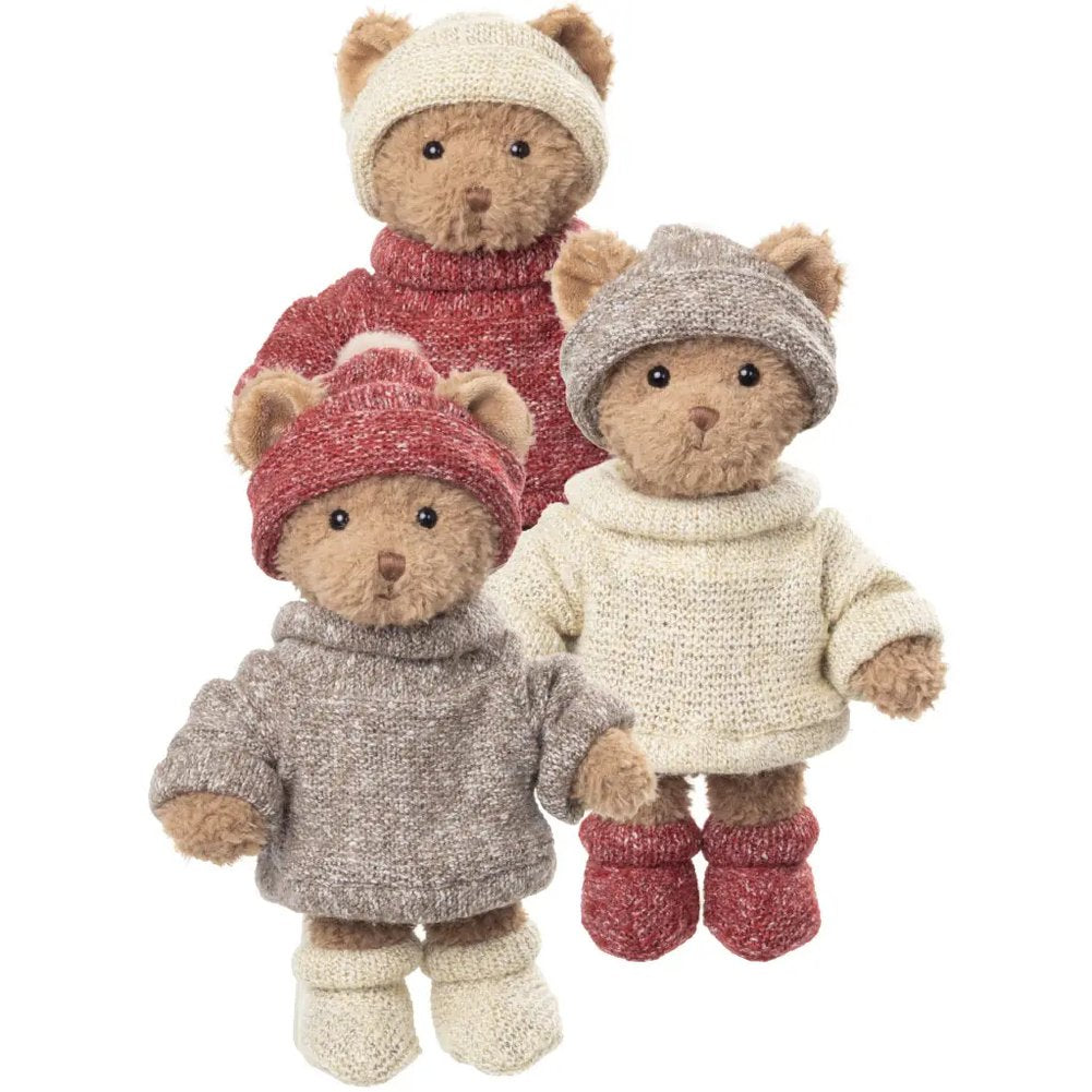 Orsetto Peluche Brothers Matt, Steve & Robby con Maglione Bukowski 25 cm, 3 Modelli 1