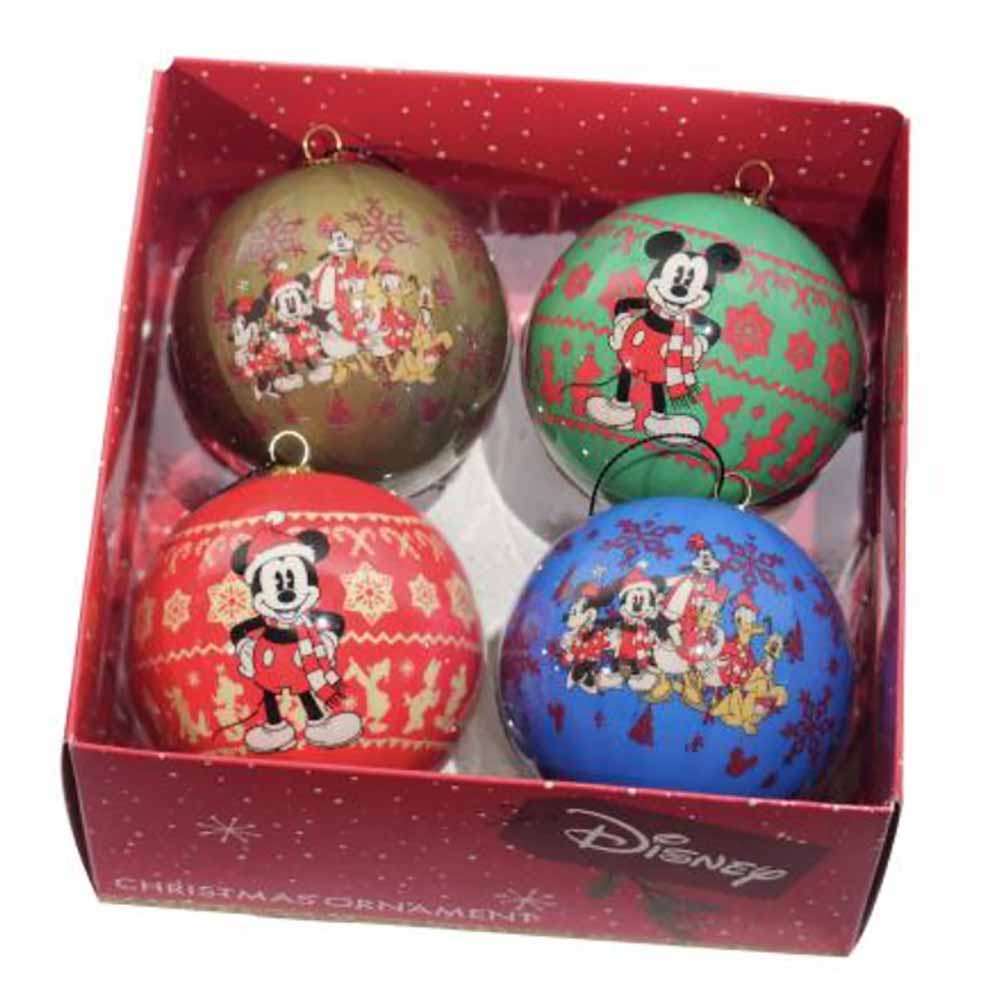 Set 4 palline di Natale in plastica Disney Mickey & Friends 1