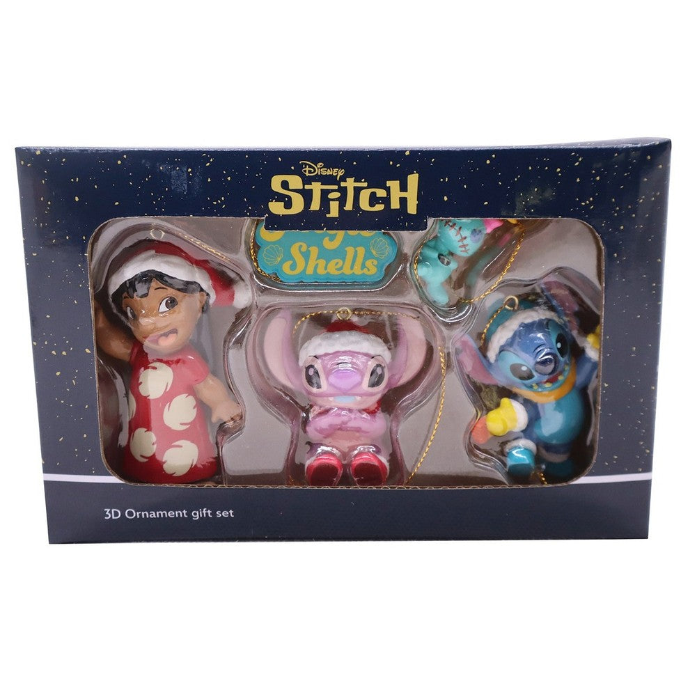 Set 3 addobbi 3D per albero di Natale Disney Lilo, Angel e Stitch 1