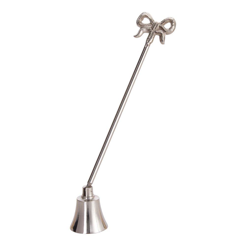 Spegnicandela in alluminio color argento con fiocco 23 cm – 1 pezzo, design assortito 2