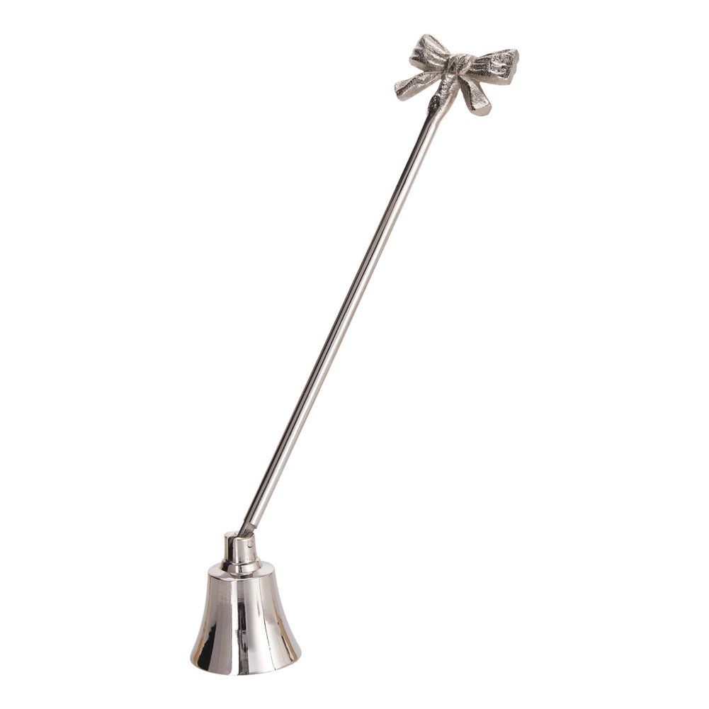 Spegnicandela in alluminio color argento con fiocco 23 cm – 1 pezzo, design assortito 3