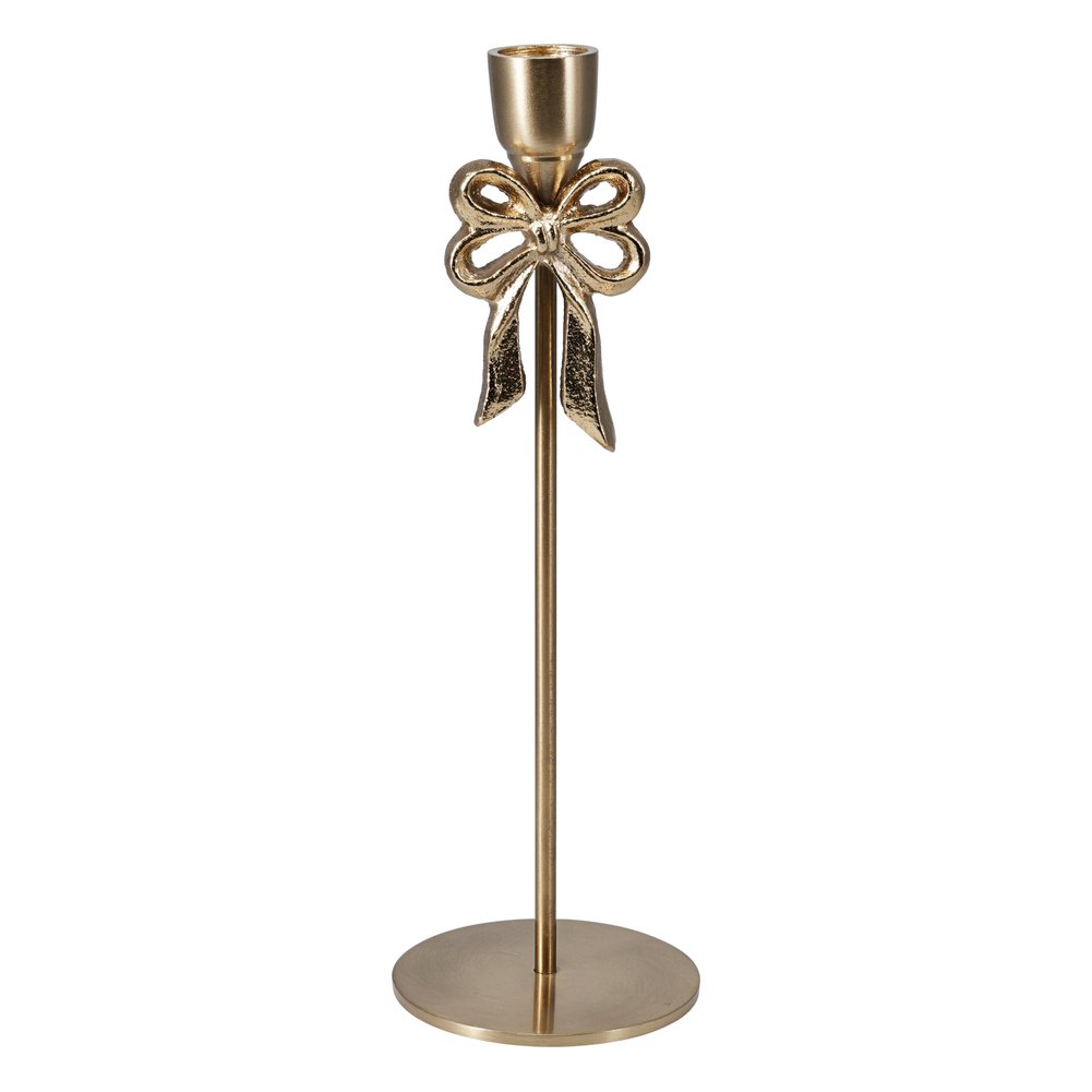 Candeliere in alluminio color oro con fiocco 26 cm 1