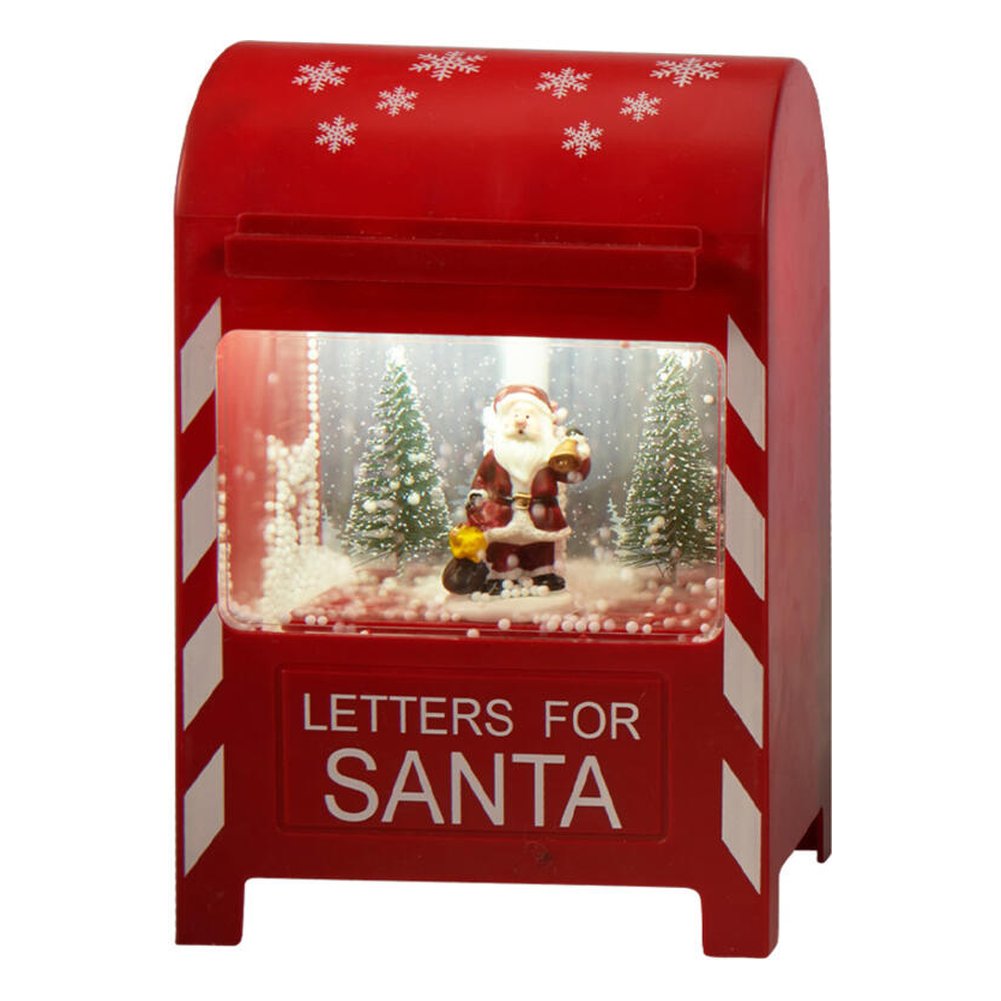 Cassetta postale di Babbo Natale luminosa con neve e musica 23 cm – 1 pezzo, soggetto assortito 2