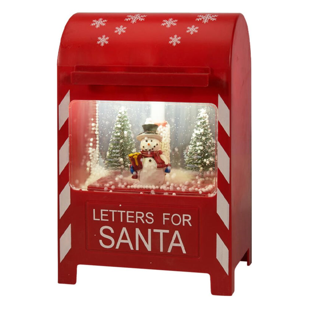 Cassetta postale di Babbo Natale luminosa con neve e musica 23 cm – 1 pezzo, soggetto assortito 3
