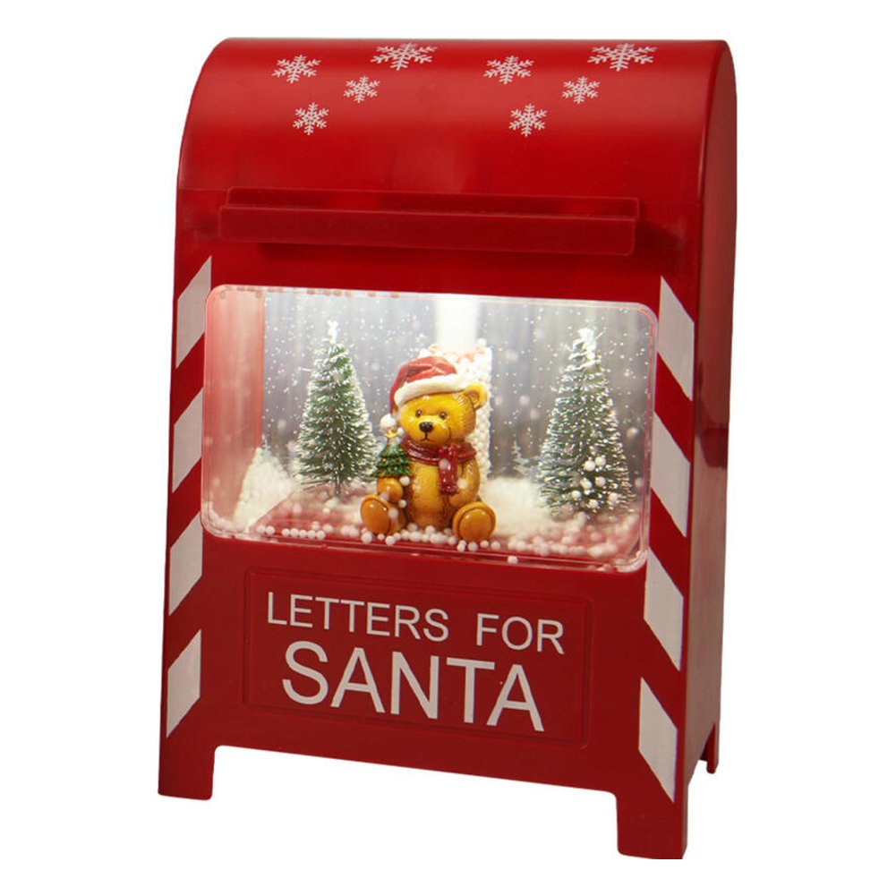 Cassetta postale di Babbo Natale luminosa con neve e musica 23 cm – 1 pezzo, soggetto assortito 4