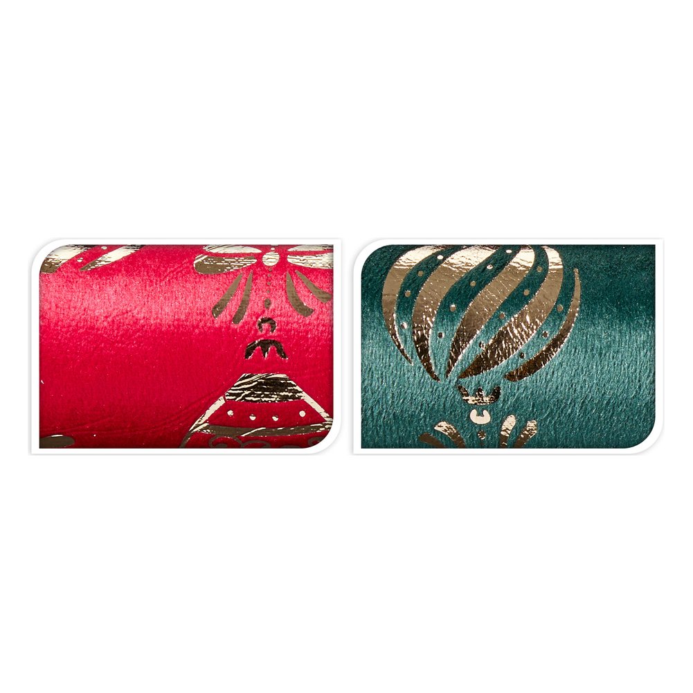 Rotolo tessuto decorativo velluto con palline oro 28x150 cm – 1 pezzo, colore assortito (rosso o verde) 2