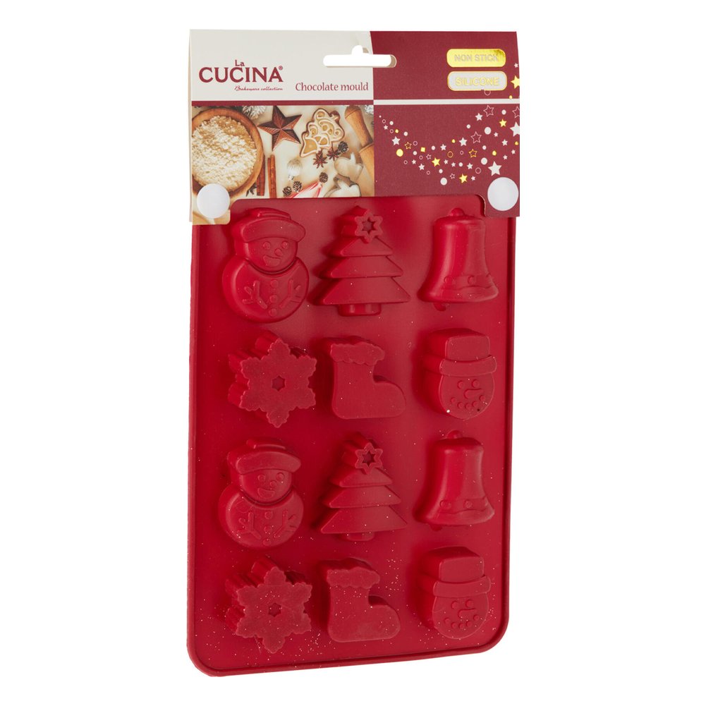 Stampo in silicone per cioccolatini natalizi 12 forme 20x14 cm – 1 pezzo, colore assortito 2