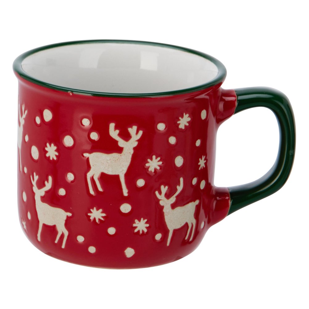 Tazza natalizia in ceramica con decori in rilievo 160 ml – 1 pezzo, colore assortito 1