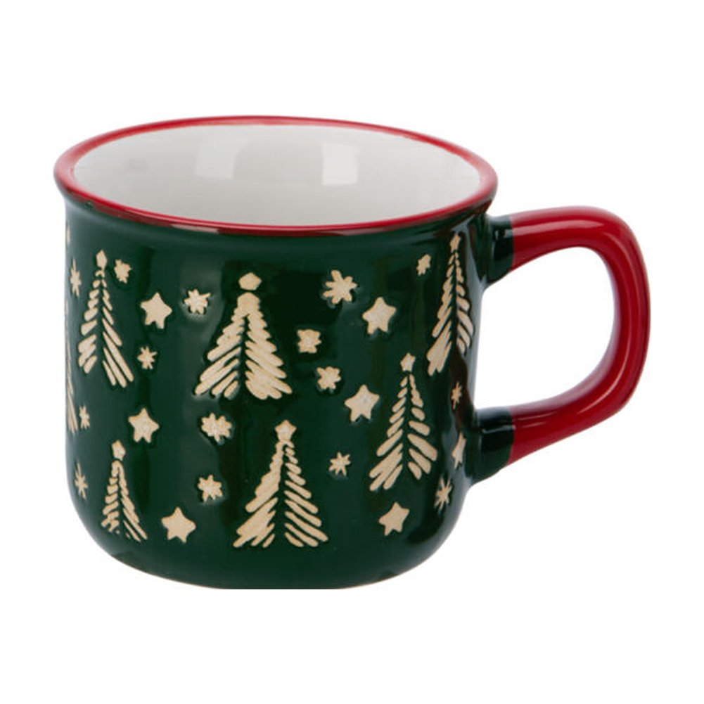 Tazza natalizia in ceramica con decori in rilievo 160 ml – 1 pezzo, colore assortito 5
