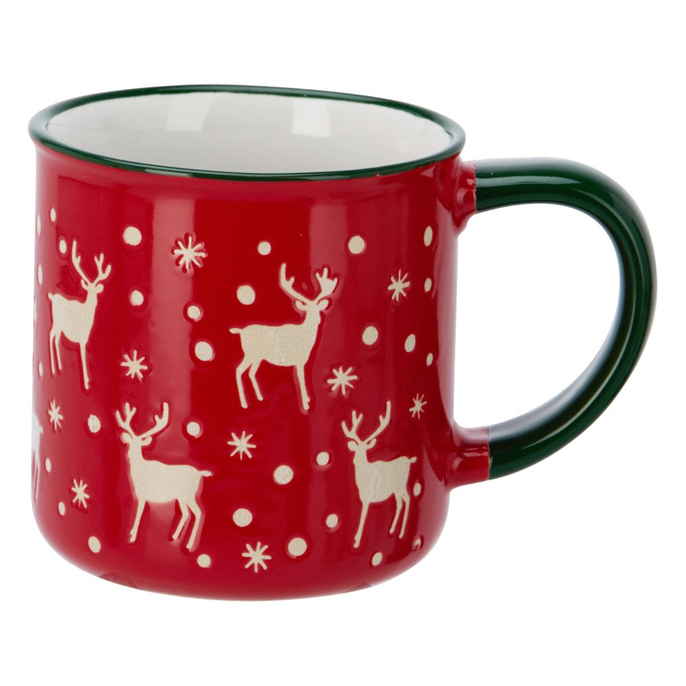 Tazza mug natalizia in gres con decori in rilievo 250 ml – 1 pezzo, colore assortito 1