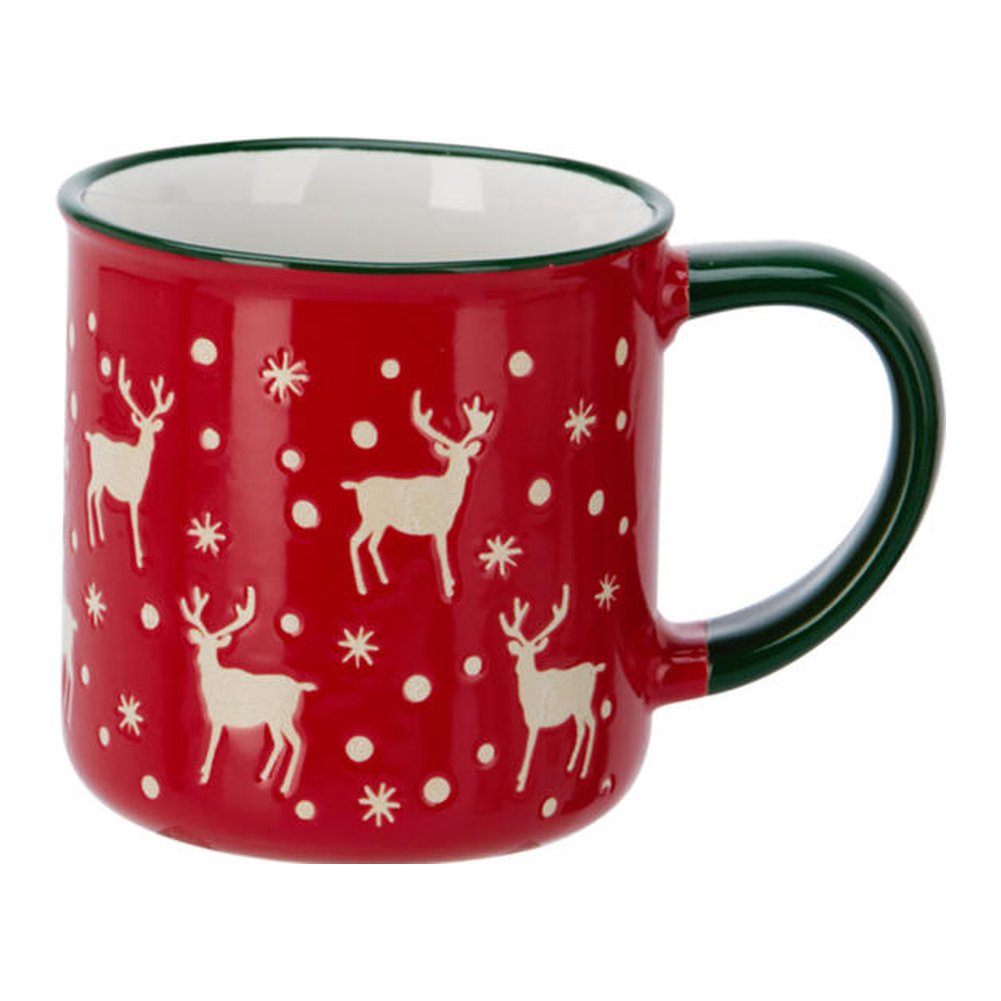 Tazza mug natalizia in gres con decori in rilievo 250 ml – 1 pezzo, colore assortito 4
