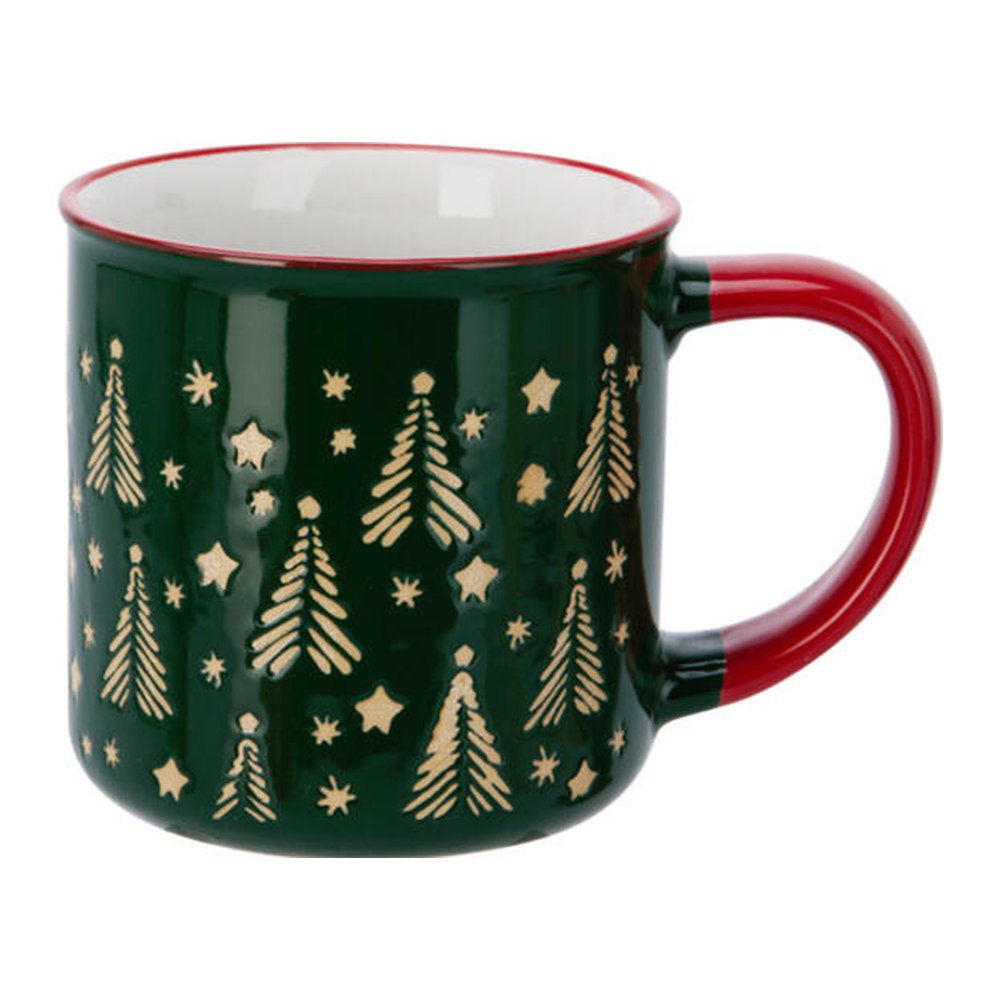 Tazza mug natalizia in gres con decori in rilievo 250 ml – 1 pezzo, colore assortito 5