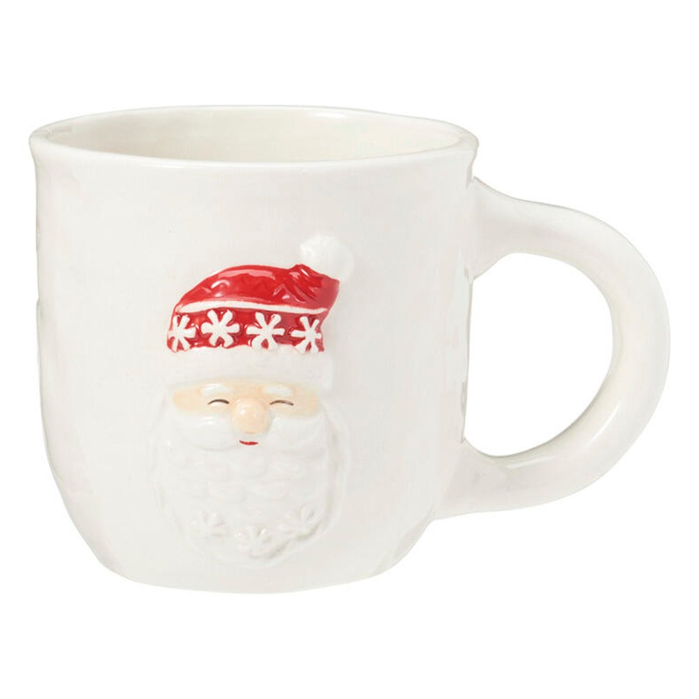 Tazza mug natalizia in dolomite bianca con soggetto in rilievo 500 ml – 1 pezzo, soggetto assortito 2