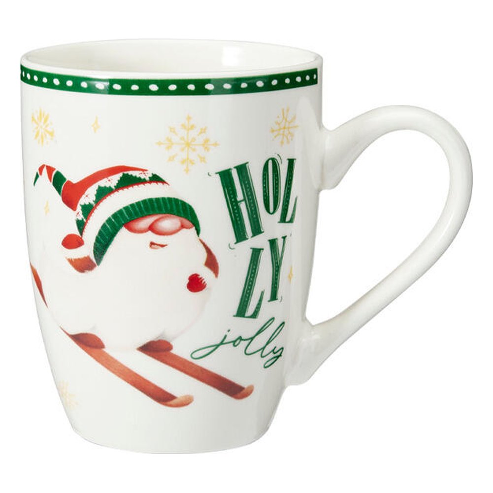 Tazza mug natalizia in porcellana new bone con gnomo 340 ml – 1 pezzo, design assortito 3