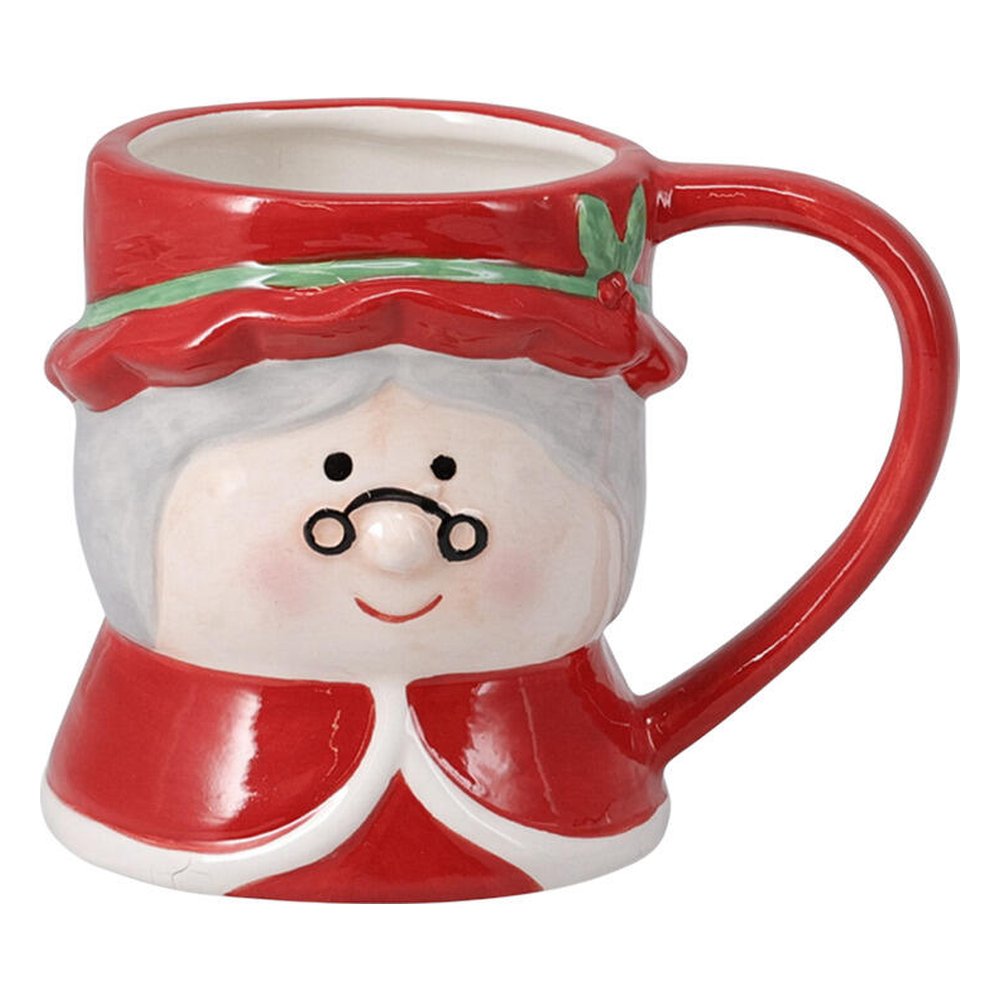 Tazza mug in ceramica viso di Babbo Natale o Mamma Natale 440 ml – 1 pezzo, soggetto assortito 3