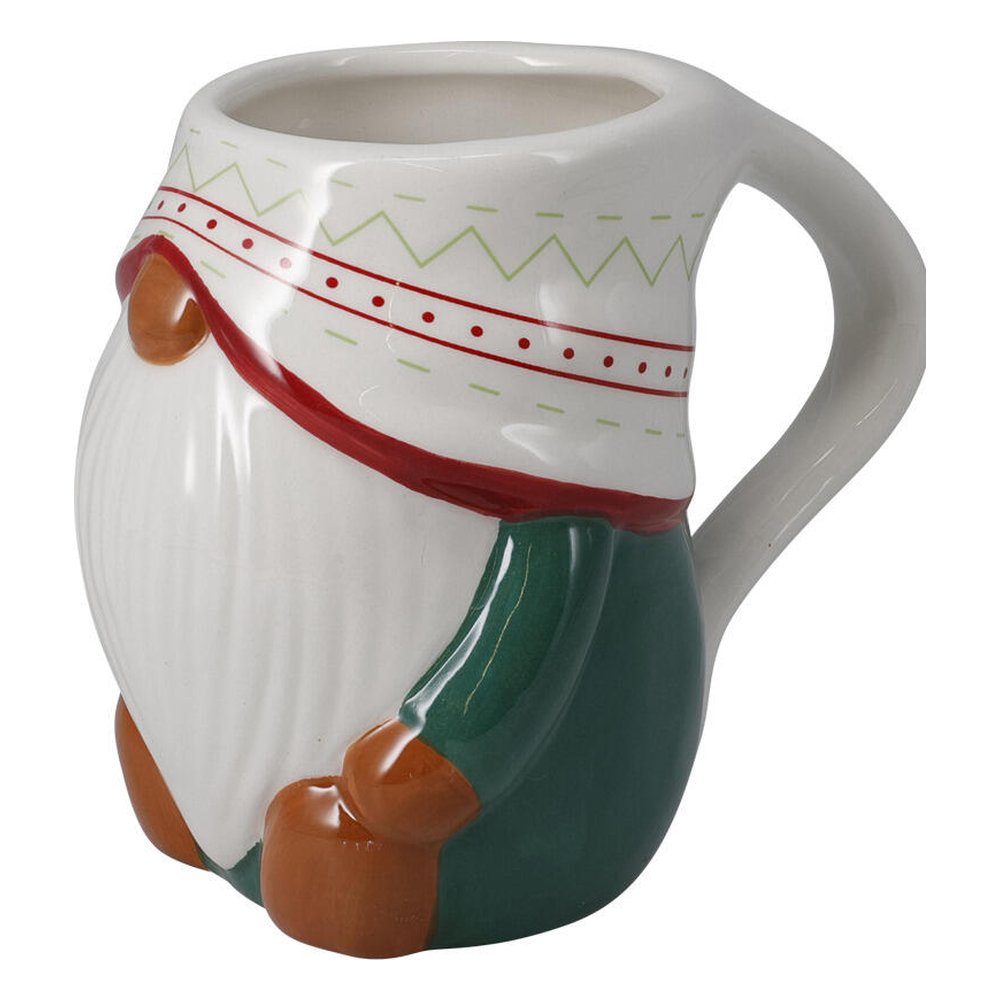 Tazza mug natalizia a forma di gnomo in ceramica 440 ml – 1 pezzo, colore assortito 3