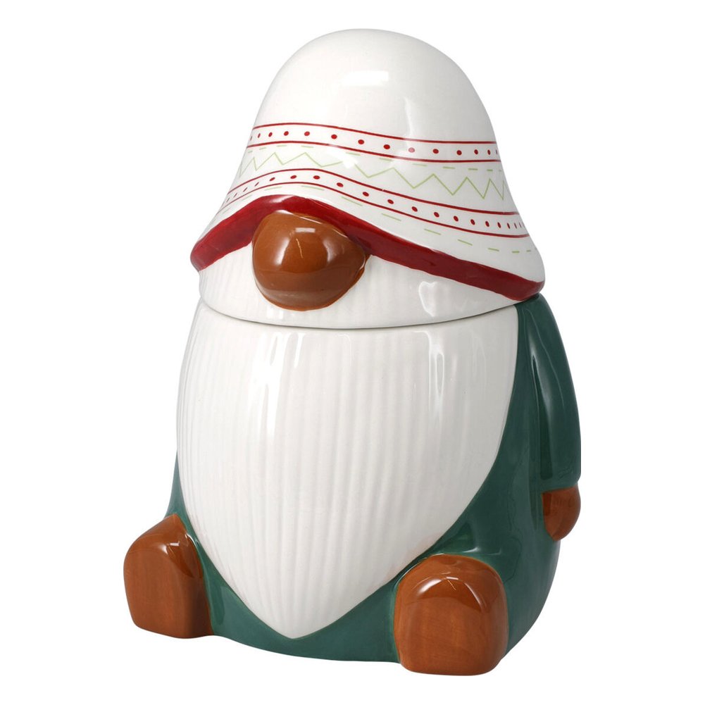 Barattolo biscottiera a forma di gnomo in ceramica 21 cm – 1 pezzo, colore assortito 3