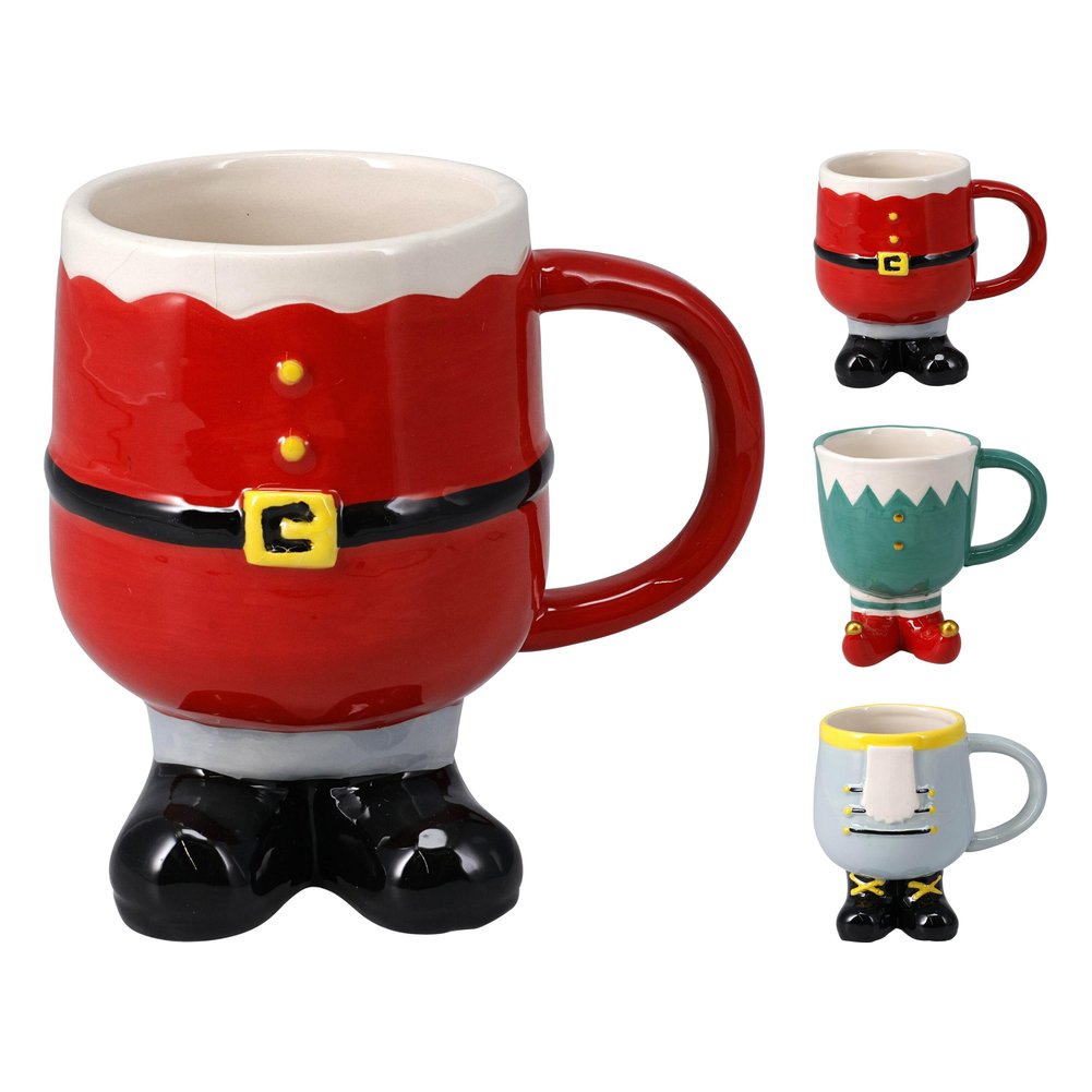 Tazza mug natalizia con piedini in ceramica 350 ml – 1 pezzo, soggetto assortito 1