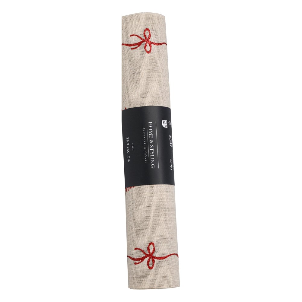Rotolo tessuto decorativo bianco naturale con fiocchi 28x250 cm – 1 pezzo, colore assortito 1