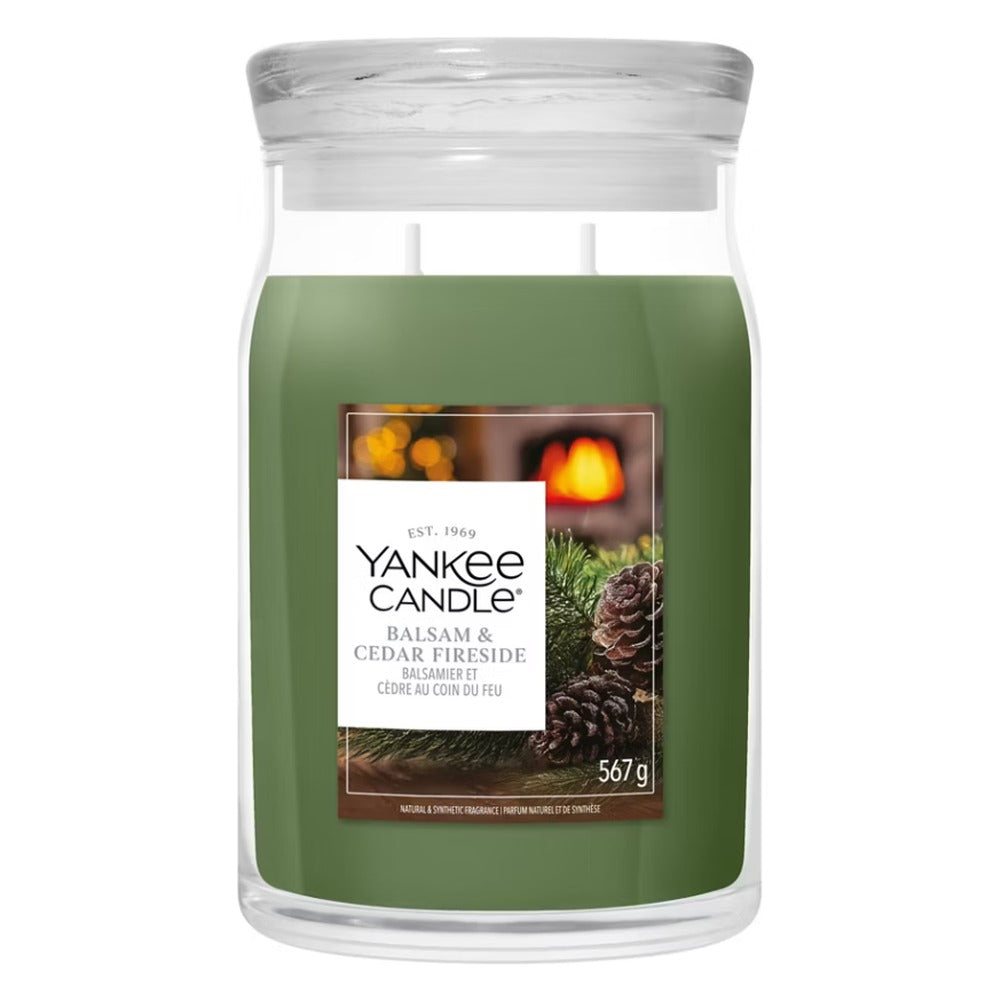 Candela Giara Grande Yankee Candle Signature Balsam & Cedar Fireside 1