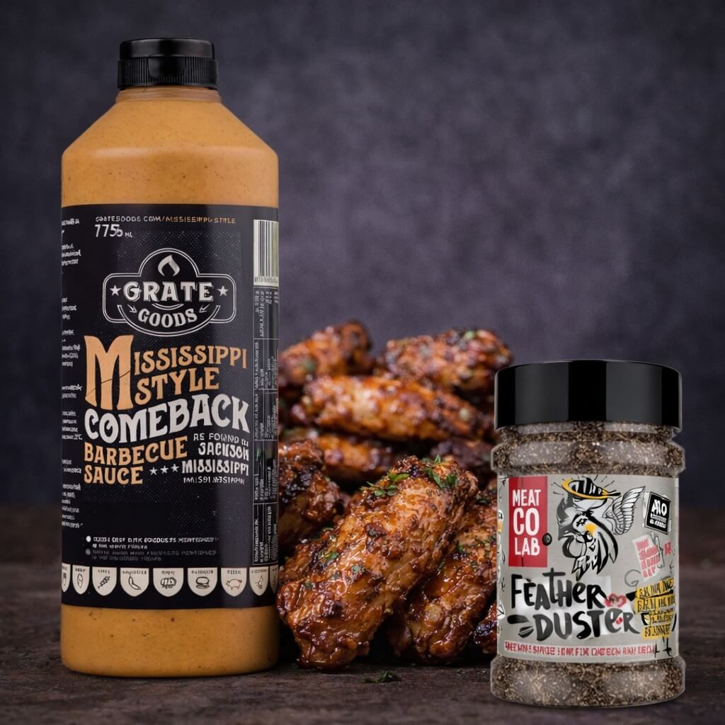 Box Ricetta Chicken Wings Mississippi Style – Rub Feather Duster e Salsa Mississippi Comeback