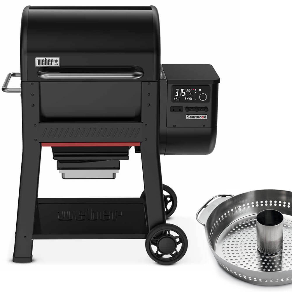 Kit Barbecue Weber Searwood con Supporto di Cottura per Pollo