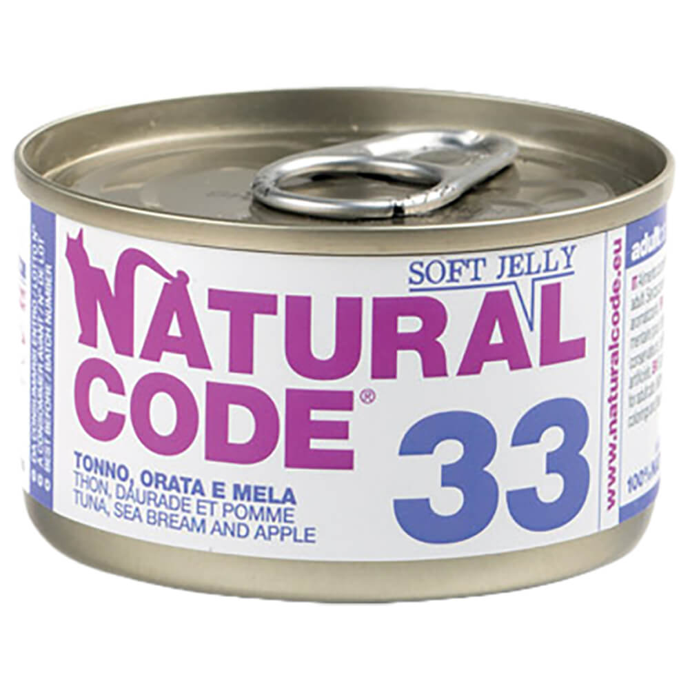 Lattine Natural Code NC33 Tonno Orata e Mela Alimento Umido per Gatti Adulti 85g