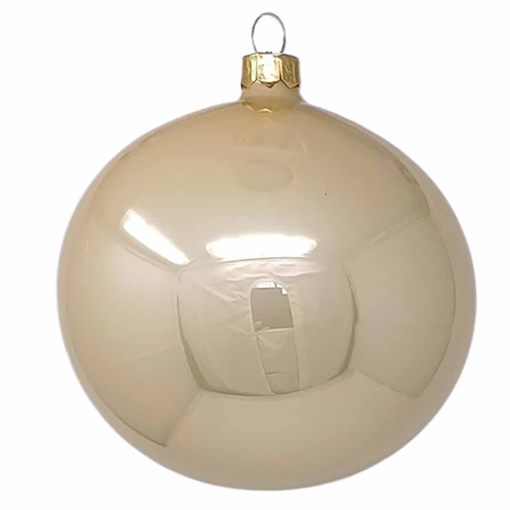 Confezione di 4 palline di Natale in vetro perla smaltato 10cm 2