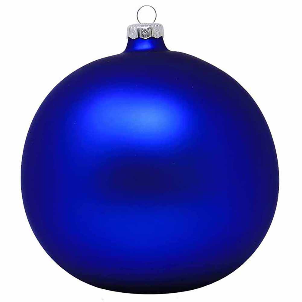 Confezione di 6 palline di Natale in vetro blu America opaco 7cm 2
