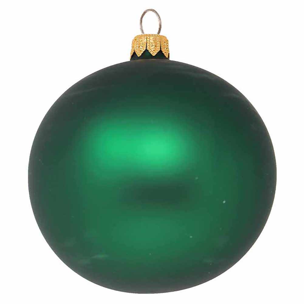 Confezione di 4 palline di Natale in vetro verde agrifoglio opaco 10cm 2