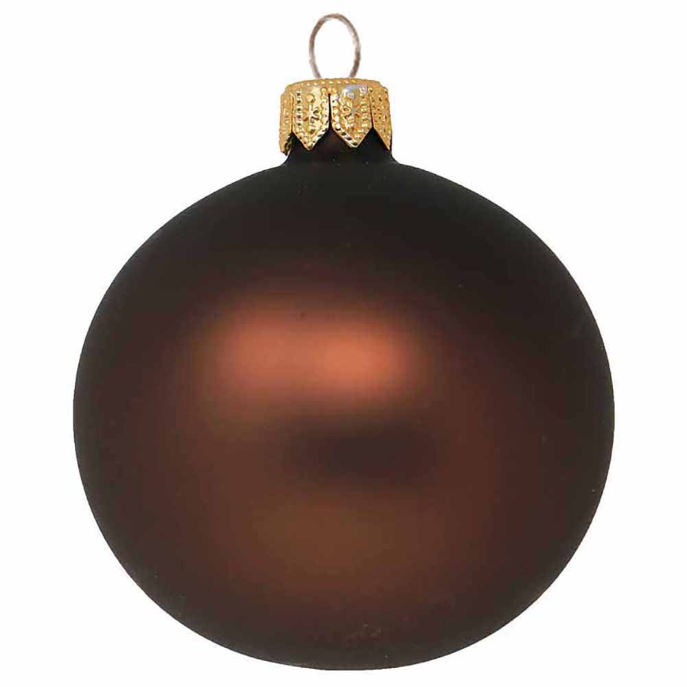 Confezione di 4 palline di Natale in vetro marrone opaco 10cm 2