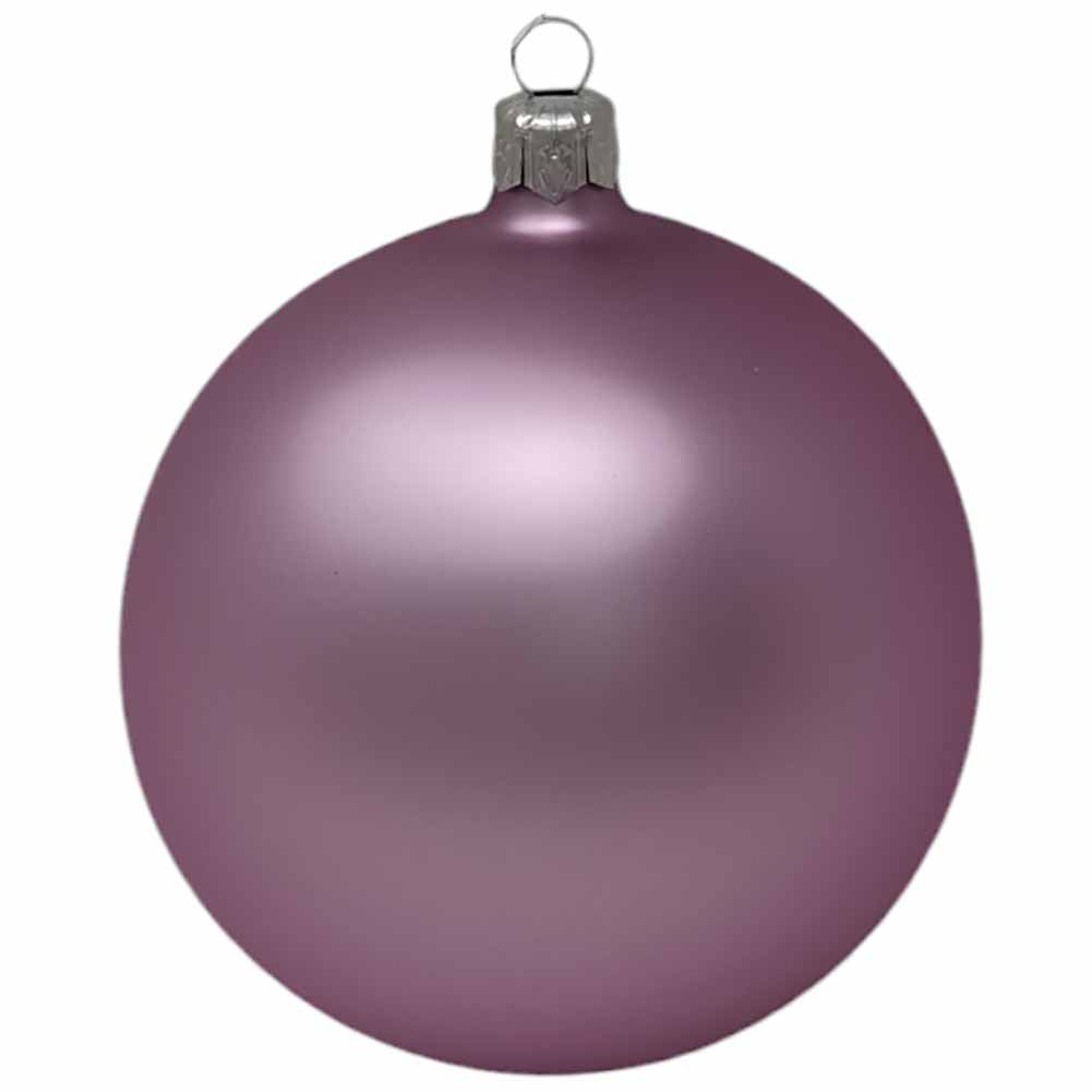 Confezione di 4 palline di Natale in vetro lilla opaco 10cm 2