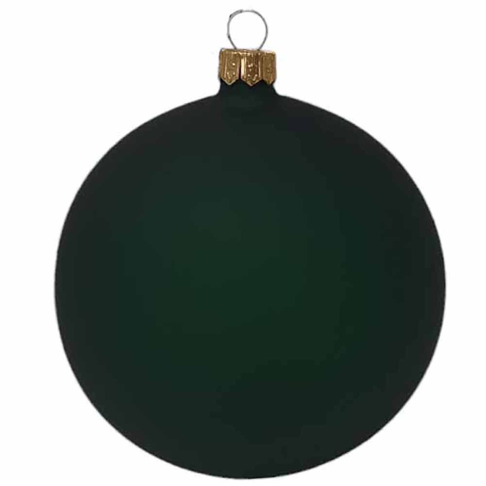 Confezione di 4 palline di Natale in vetro verde agrifoglio traslucido opaco 10cm 2