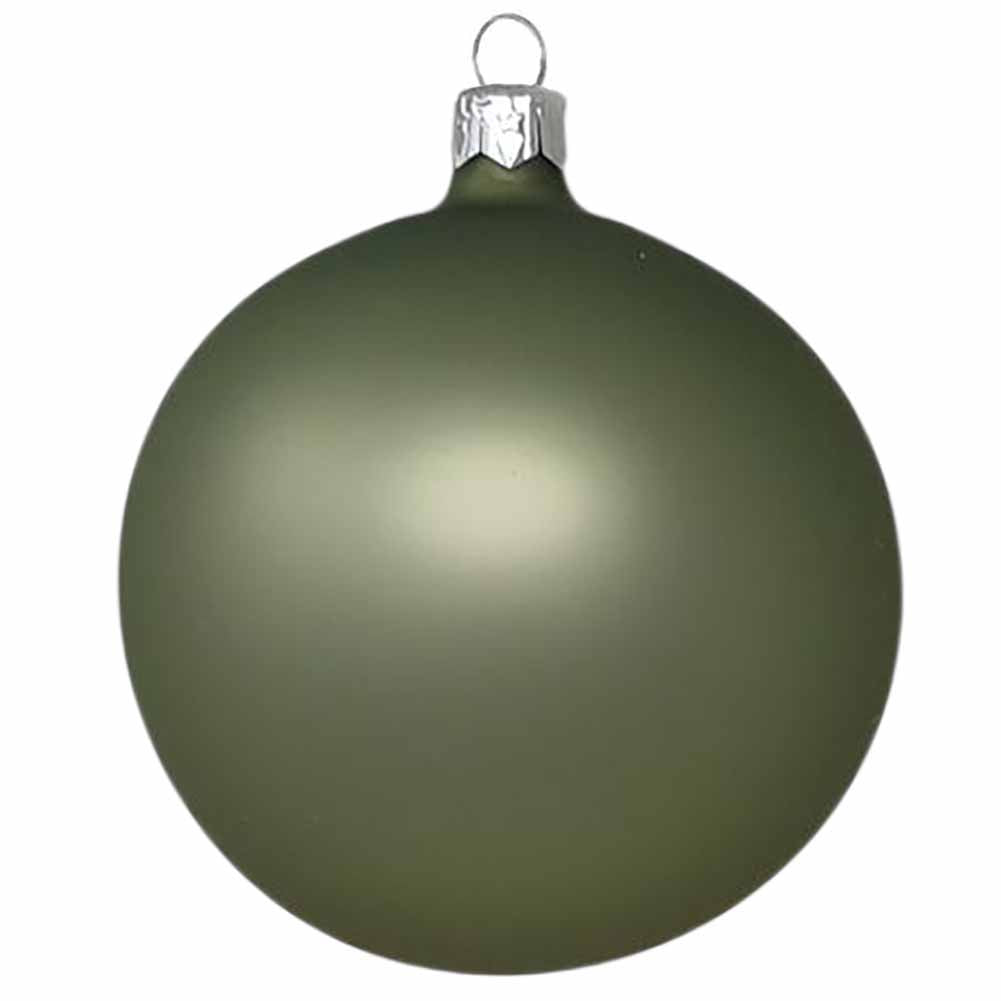 Confezione di 6 palline di Natale in vetro verde rosmarino opaco 7cm 2