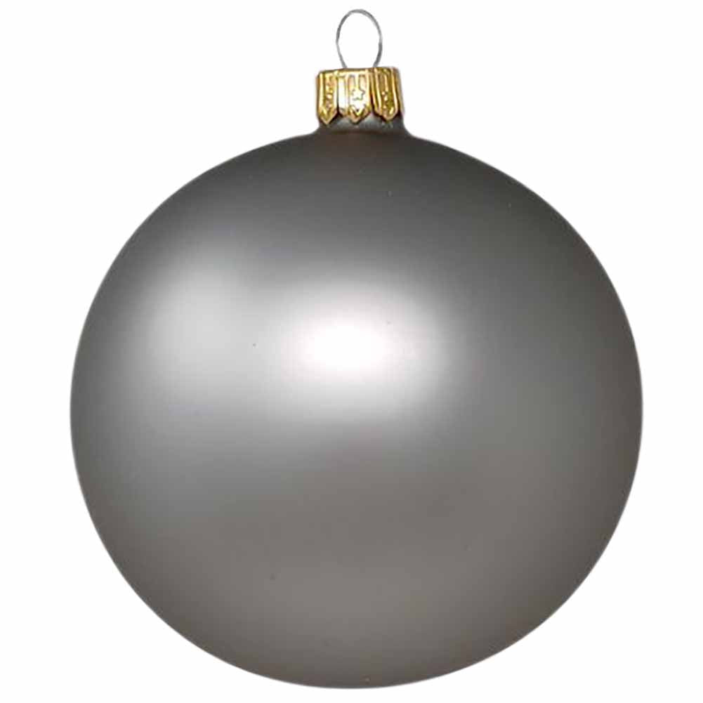 Confezione di 6 palline di Natale in vetro grigio opaco 7cm 2