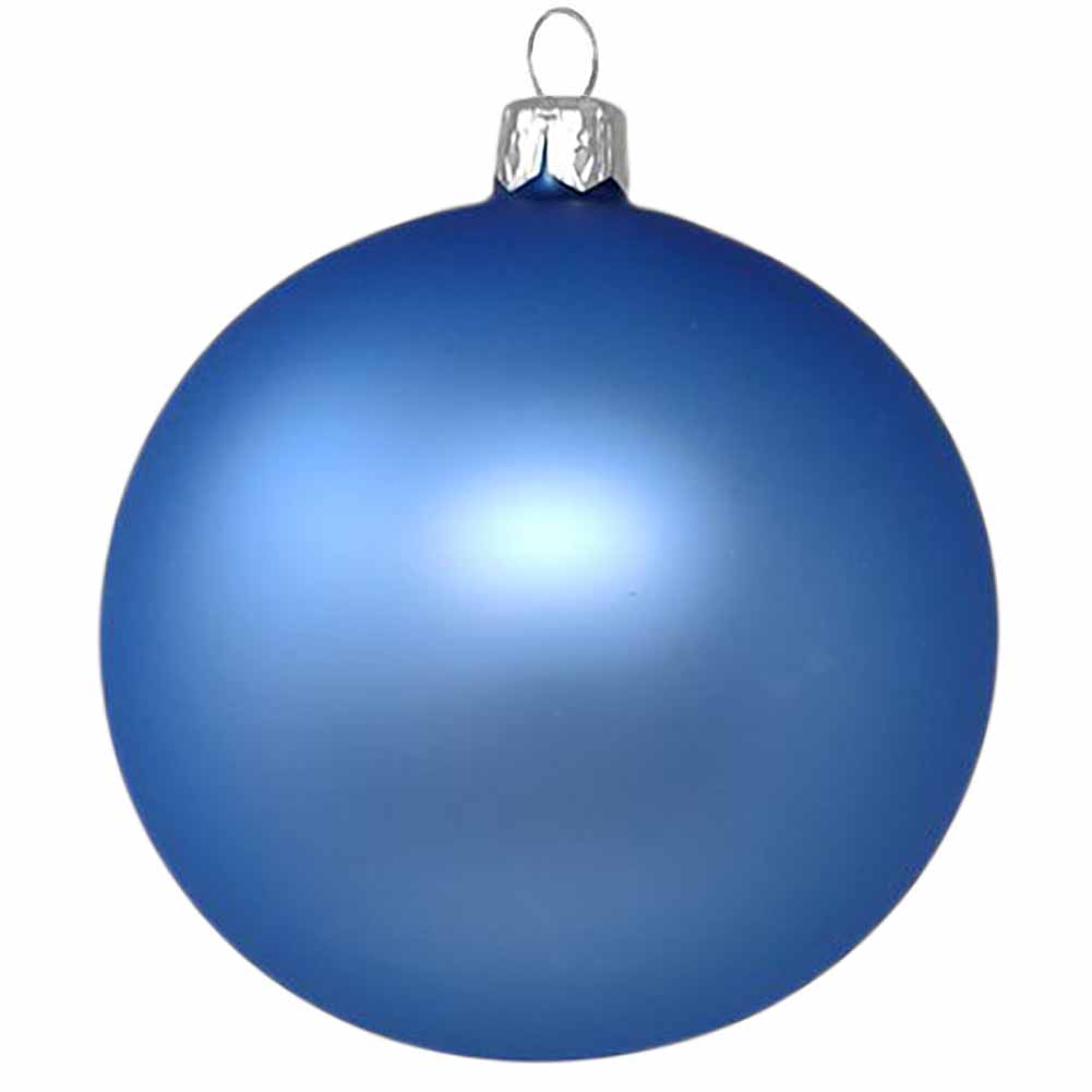 Confezione di 6 palline di Natale in vetro cielo opaco 7cm 2