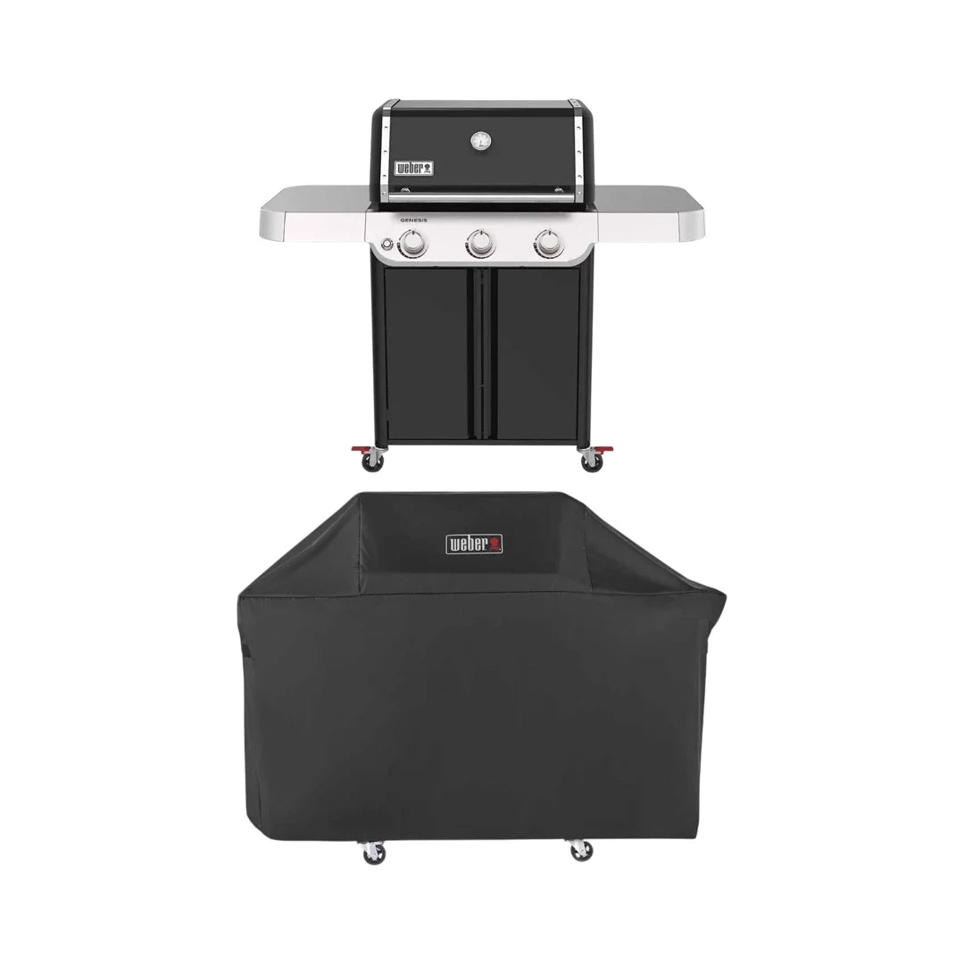 Weber Genesis E-315 nero barbecue a gas con copertura Premium 1