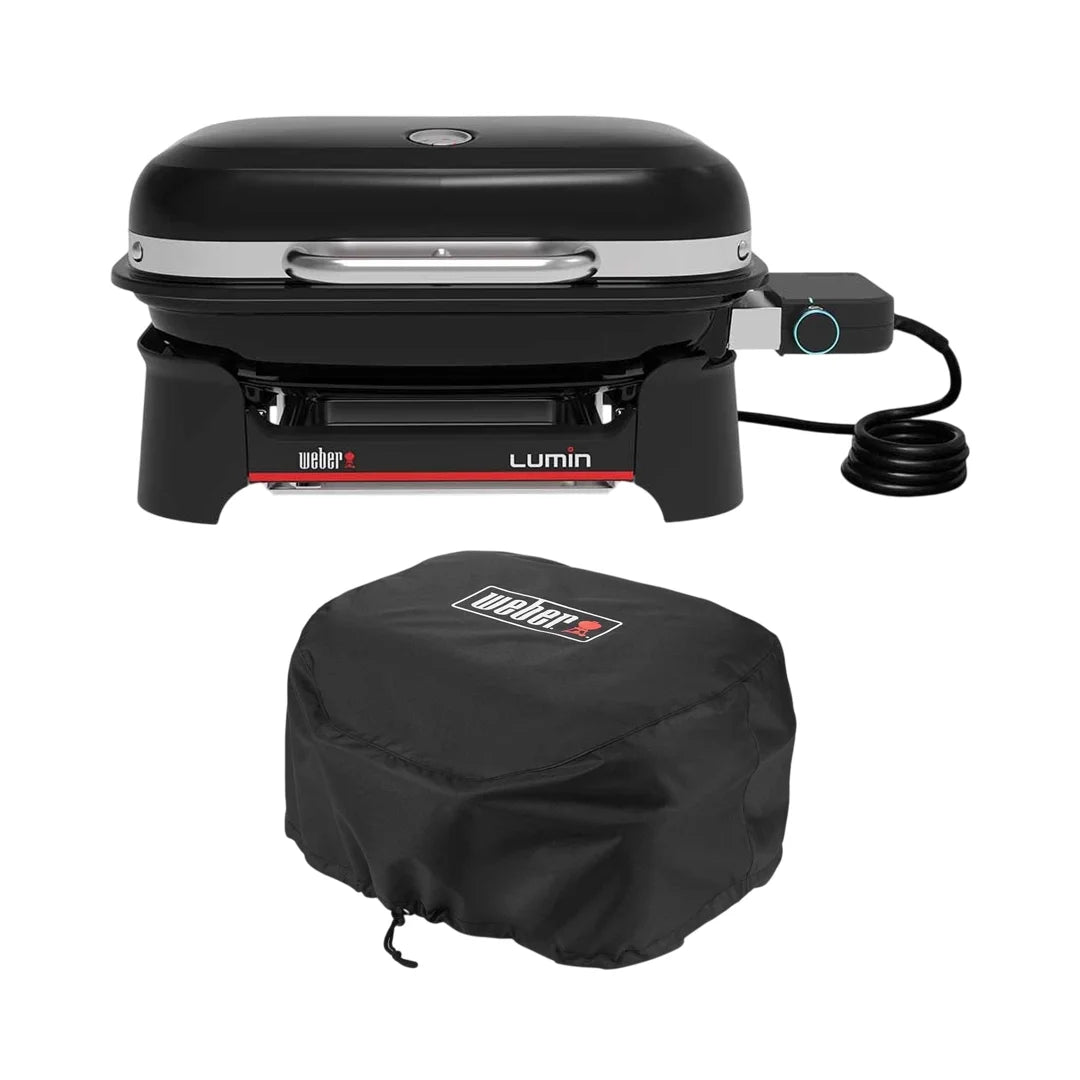 Weber Lumin Compact barbecue elettrico con custodia premium protettiva