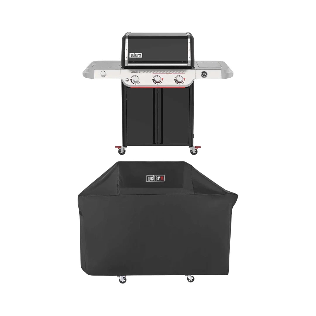 Weber Genesis E-335W Barbecue a gas 3 bruciatori con Sear Zone Boost e copertura Weber Premium 1