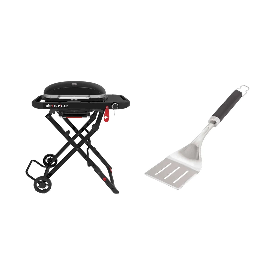 Weber Traveler Compact barbecue a gas portatile con paletta precision 1