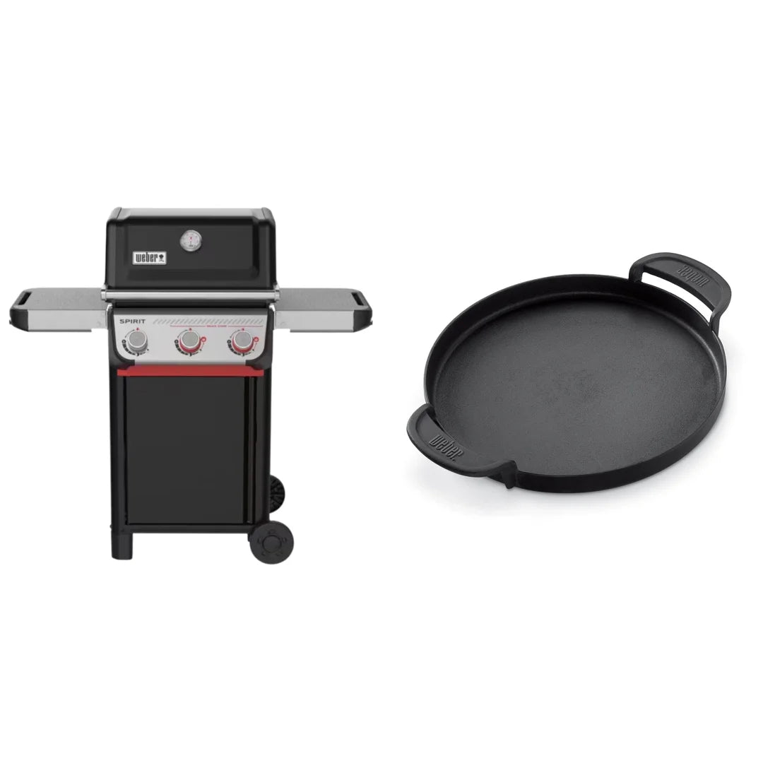 Weber Spirit E-325 Nero barbecue a gas con Sear Zone Boost e piastra in ghisa