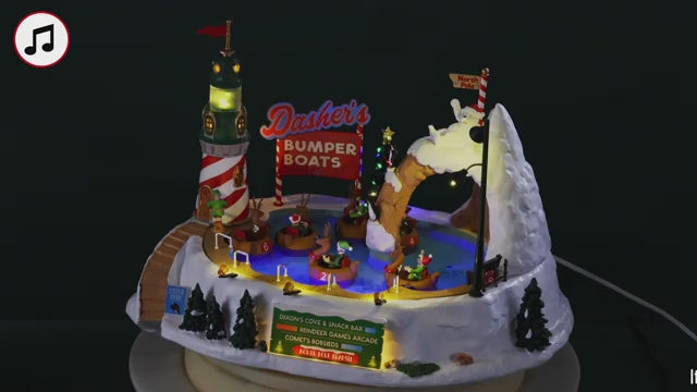 Dashers Bumper Boats Santas Wonderland Lemax Cod 64638