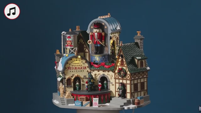 Ludwig's wooden Nutcracker Factory Santa's Wonderland Lemax Cod 95463