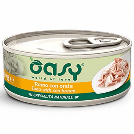 Alimento gatto Oasy Specialit&agrave; naturale adult con tonno e orata 150g