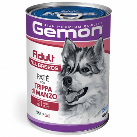 Alimento cane Monge Gemon 24 lattine da 400g adult All Breeds Pat&eacute; e trippa di manzo