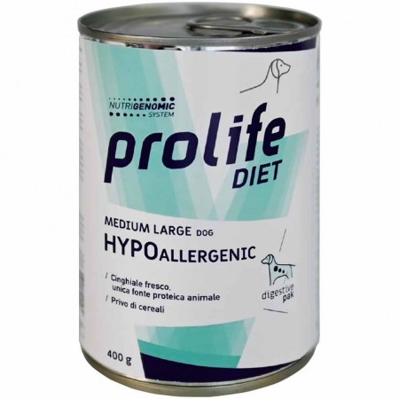 Alimento cane umido Prolife Hypoallergenic Medium e Large Cinghiale 400g