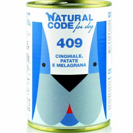 Alimento cane umido Natural Code Cinghiale Patate e melograno 400g