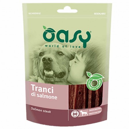 Alimento cane Snack Oasy Tranci di salmone 80g 